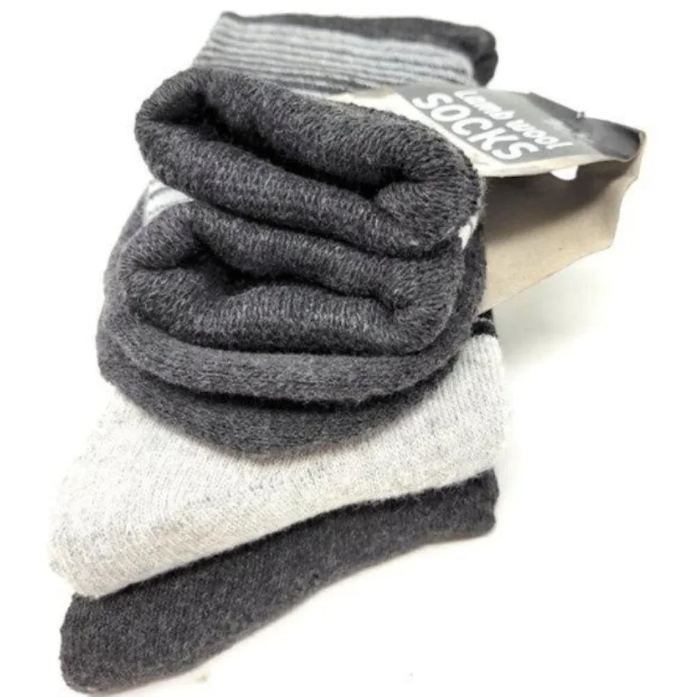 Men Winter Wool Socks Lamb Wool Warm Crew Socks Argyle Print 10-13 12-PACK, NWT